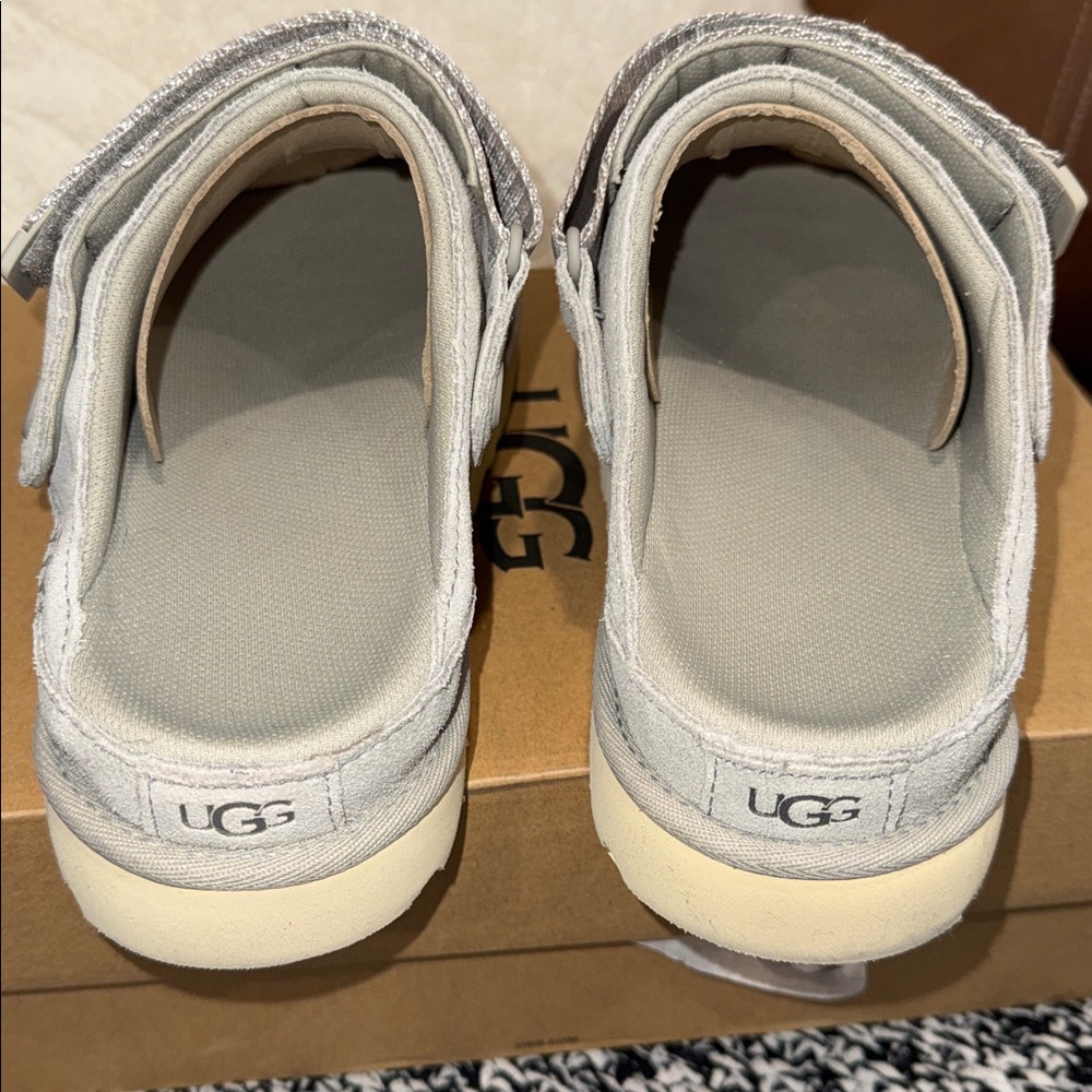 UGG Goldenstar Clog Women’s 7.5 Gray Suede Adjustable Strap New in Box - Picture 6 of 11